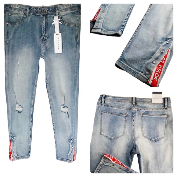 Bianca - Mid Rise Skinny Light Wash Denim Jeans - Size 31 - Picture 2 of 15